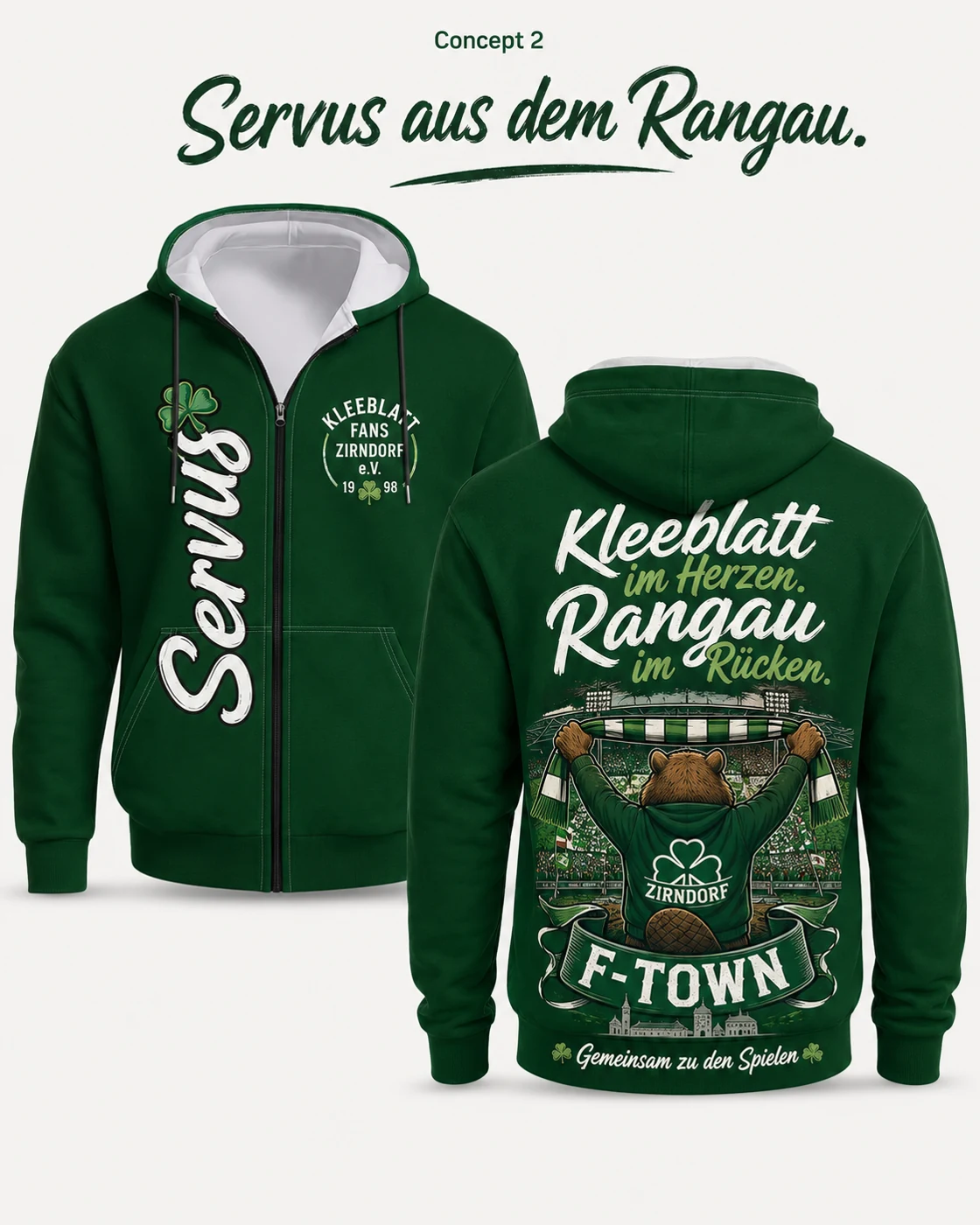 Grün-weißer Fanklub-Hoodie
