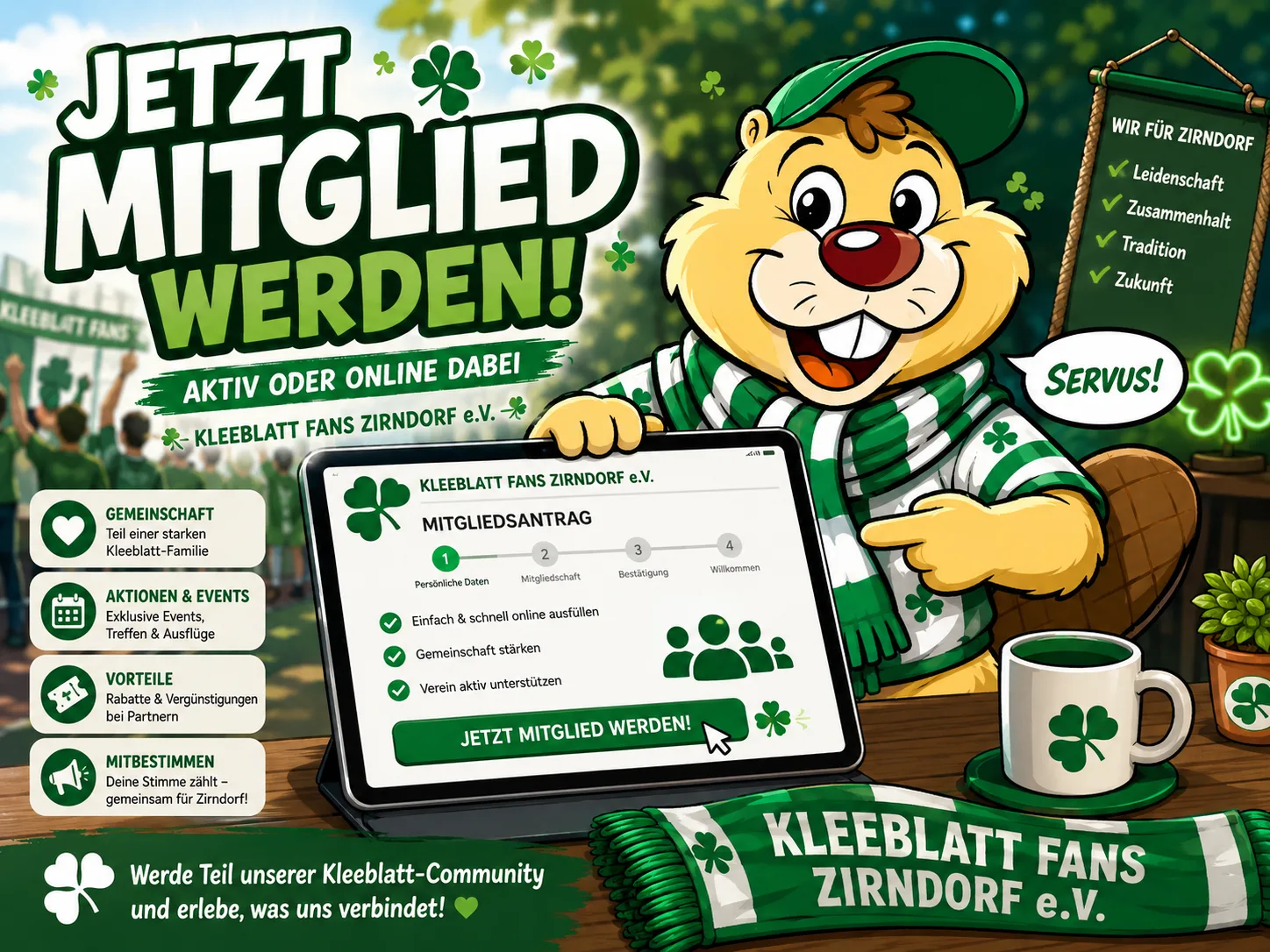 Biber zeigt den Online-Mitgliedsantrag
